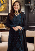ASIM JOFA Luxury Summer Collection 2026 Black Teal Embroidered Lawn Suit 3 Piece Unstitched