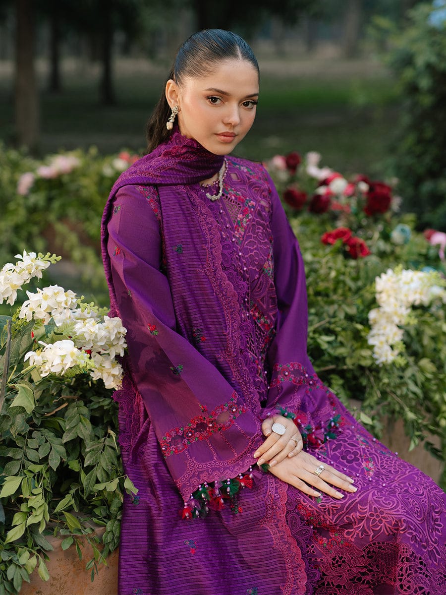 BIN ILYAS Chikankari Embroidered Lawn Cotton 3-Piece Suit – Luxury Unstitched Collection